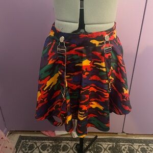 NWT Dollskill Rainbow Camo Skirt